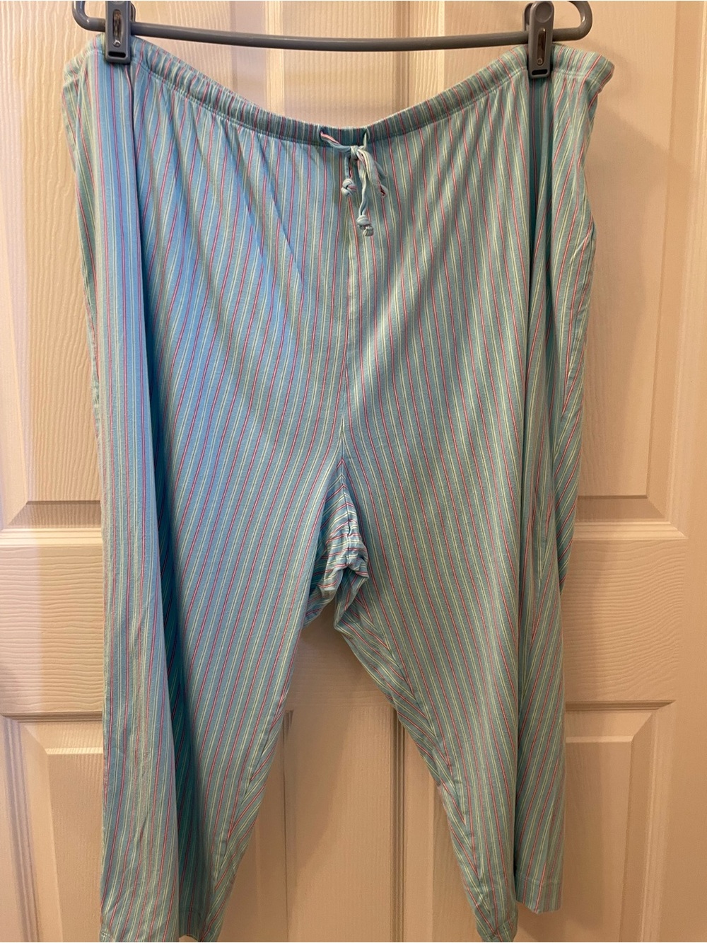Lauren by Ralph Lauren Aqua with Pink, White and Lime Green Striped Pajamas - Picture 9 of 14